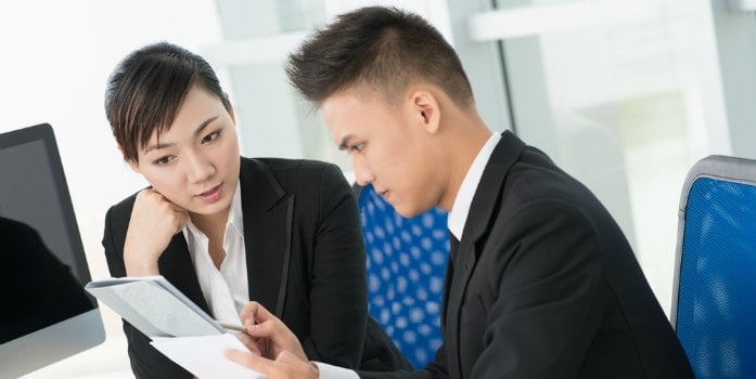 Chinese staff doing business in Shenzhen